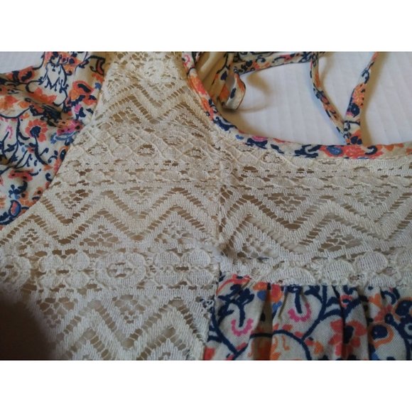 Allison Brittney Boho Floral Print Midi Dress Tunic Women's Size Medium - Picture 10 of 15